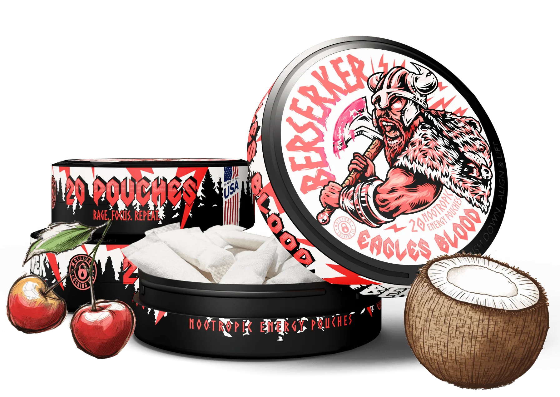 Berserker Caffeine Pouches - Eagles Blood