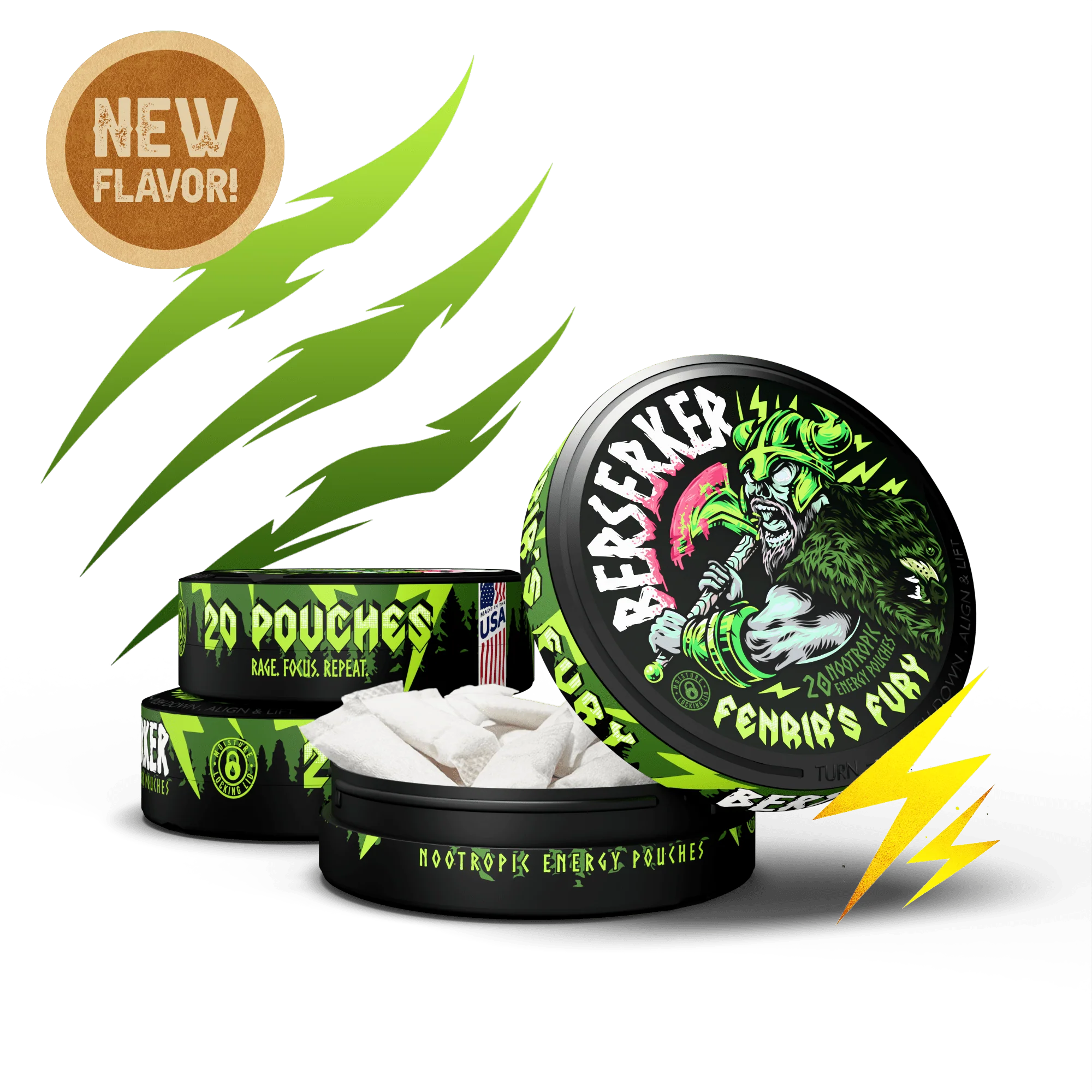 Berserker Caffeine Pouches - Fenrir's Fury