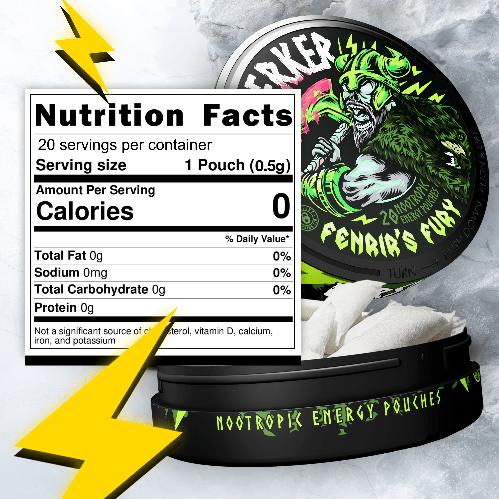 Berserker Caffeine Pouches - Fenrir's Fury - Image 2