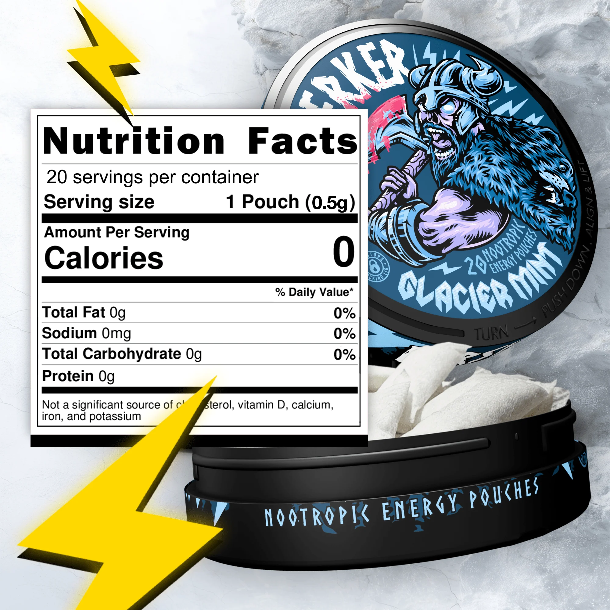 Berserker Caffeine Pouches - Glacier Mint - Image 2