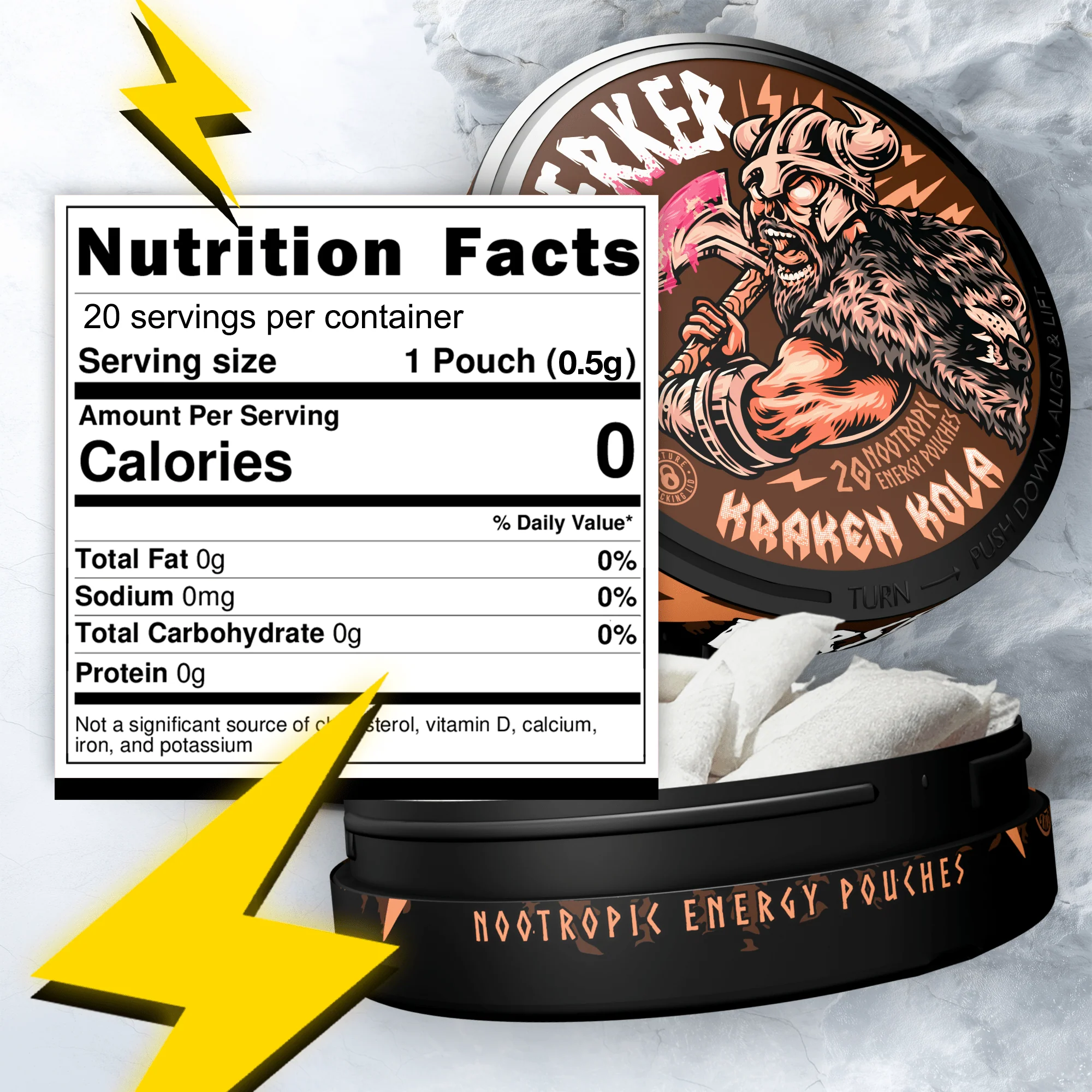 Berserker Caffeine Pouches - Kraken Kola - Image 2