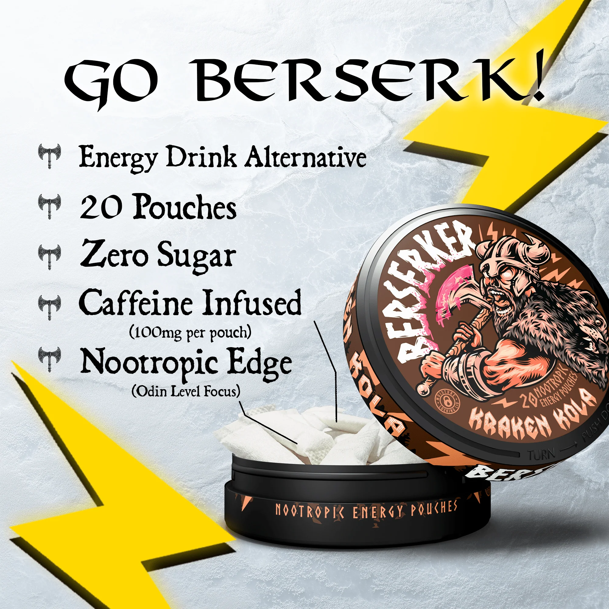 Berserker Caffeine Pouches - Kraken Kola - Image 4