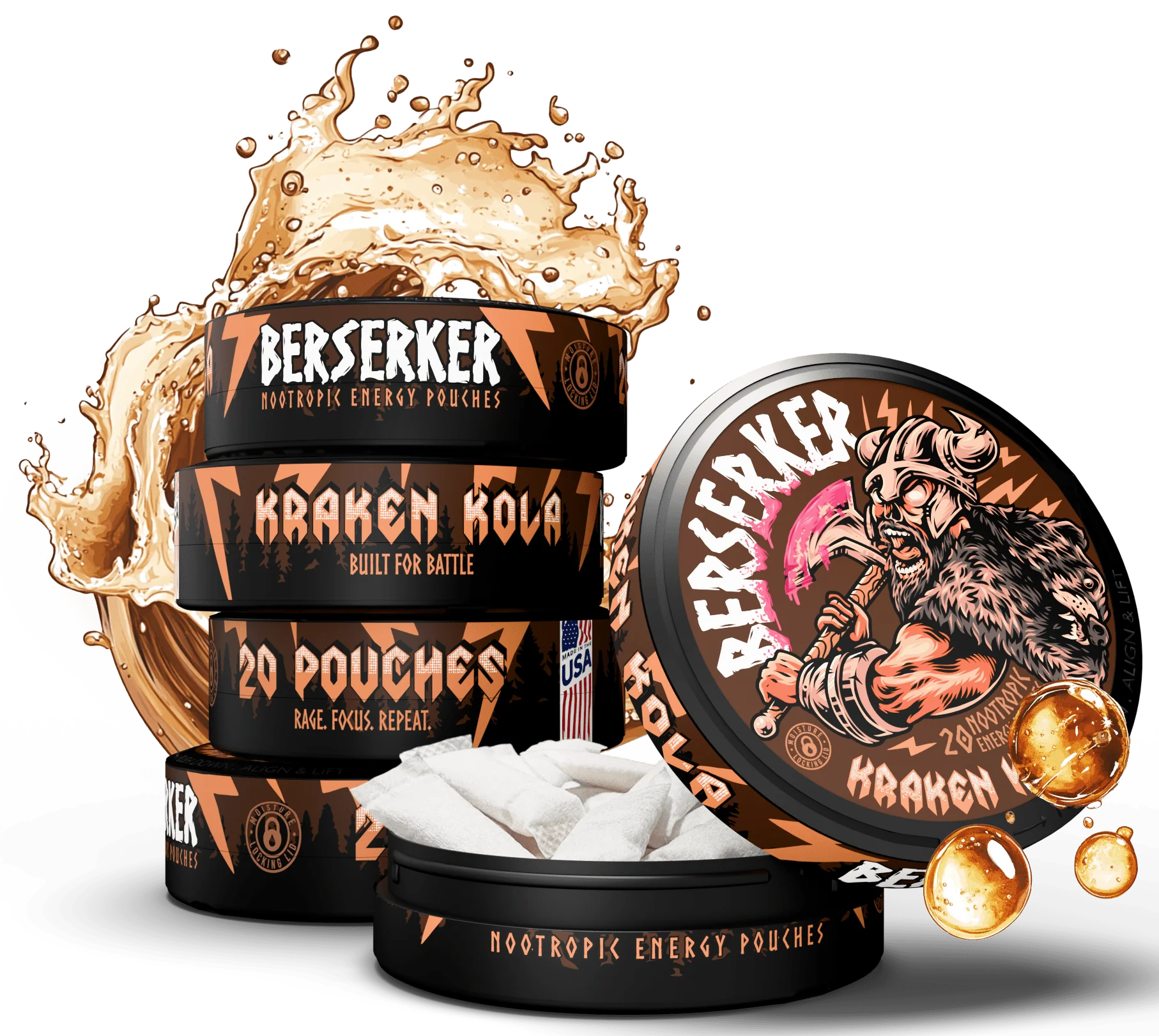 Berserker Caffeine Pouches - Kraken Kola - Image 9