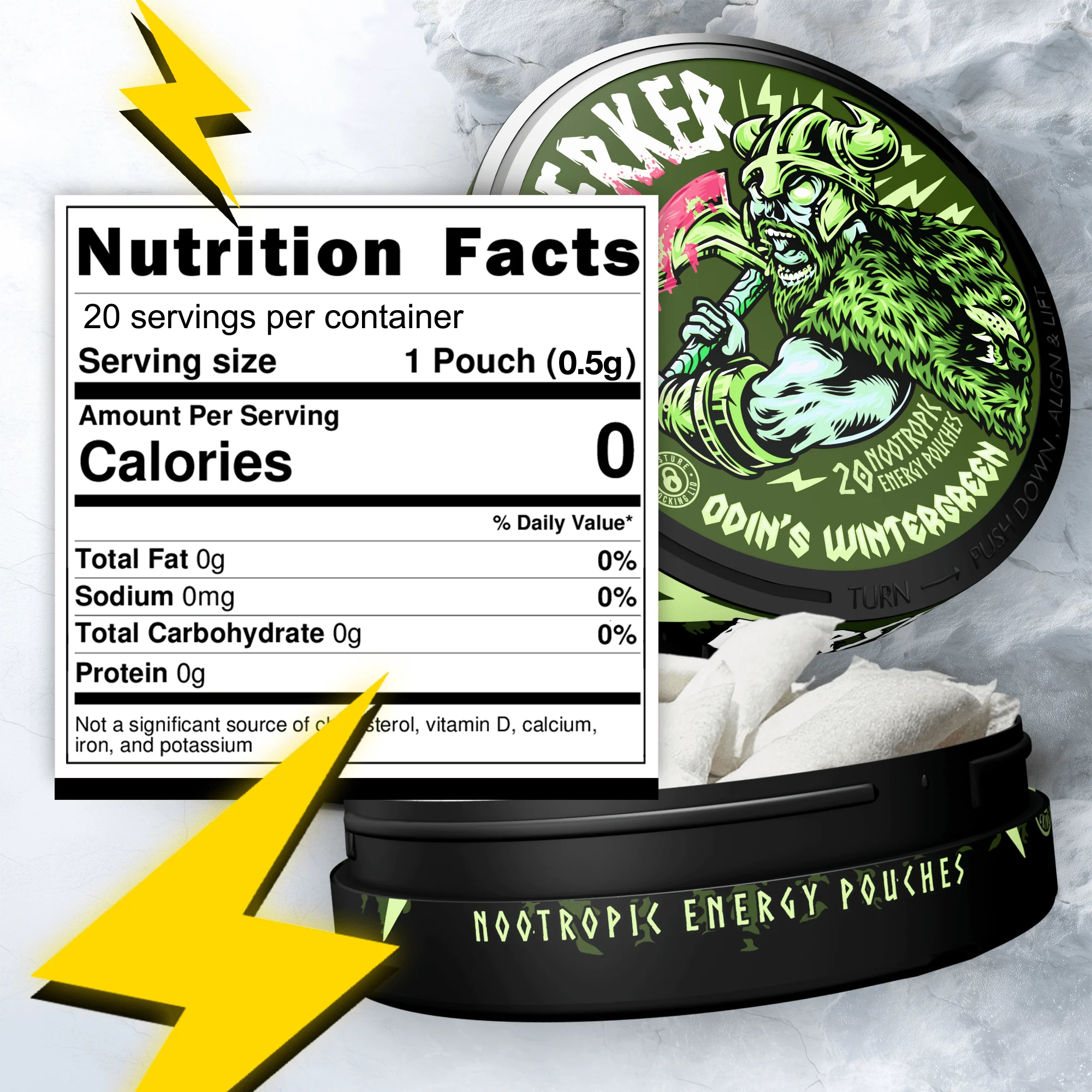 Berserker Caffeine Pouches - Odin's Wintergreen - Image 2