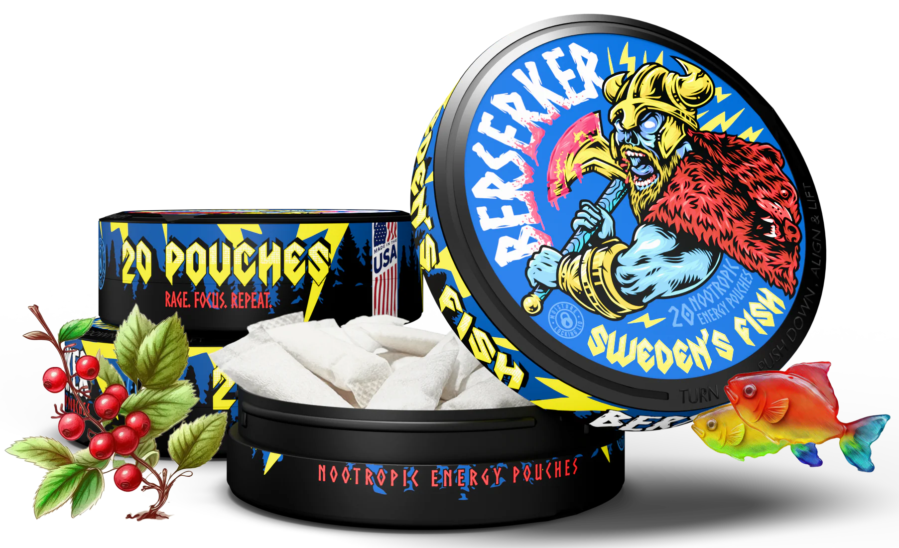 Berserker Caffeine Pouches - Sweden's Fish