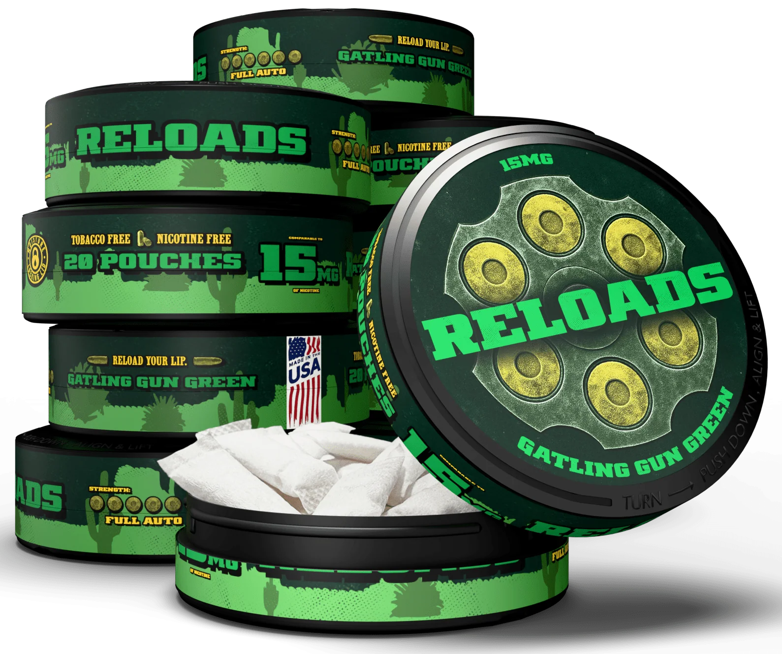 Reloads Gatling Gun Wintergreen Pouches - Image 14