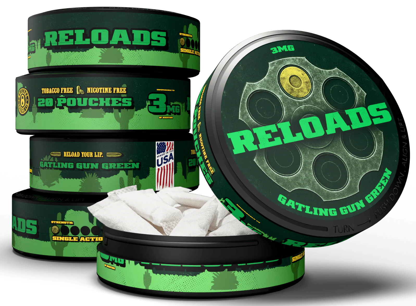 Reloads Gatling Gun Wintergreen Pouches - Image 8