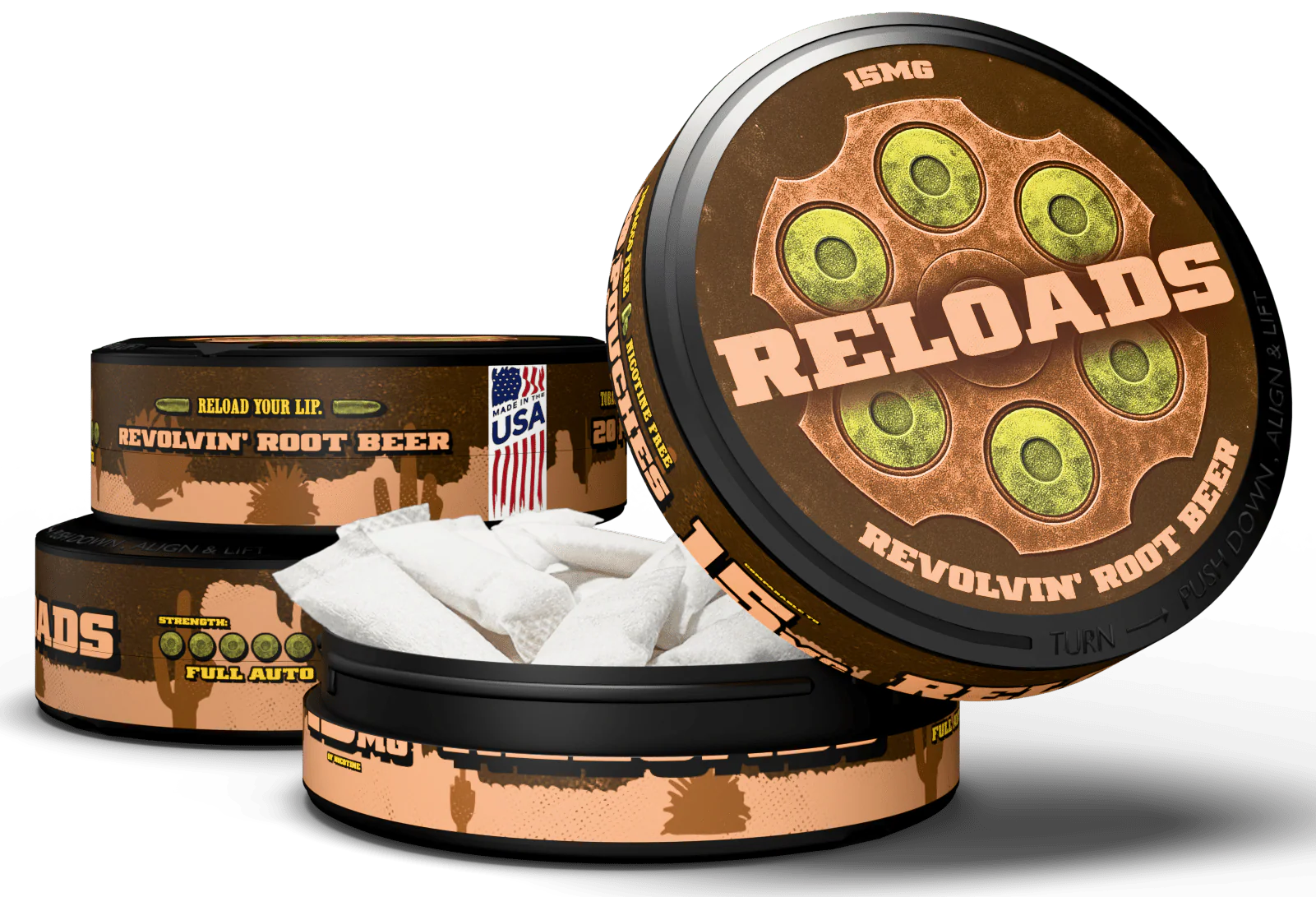 Reloads Revolvin' Root Beer Pouches
