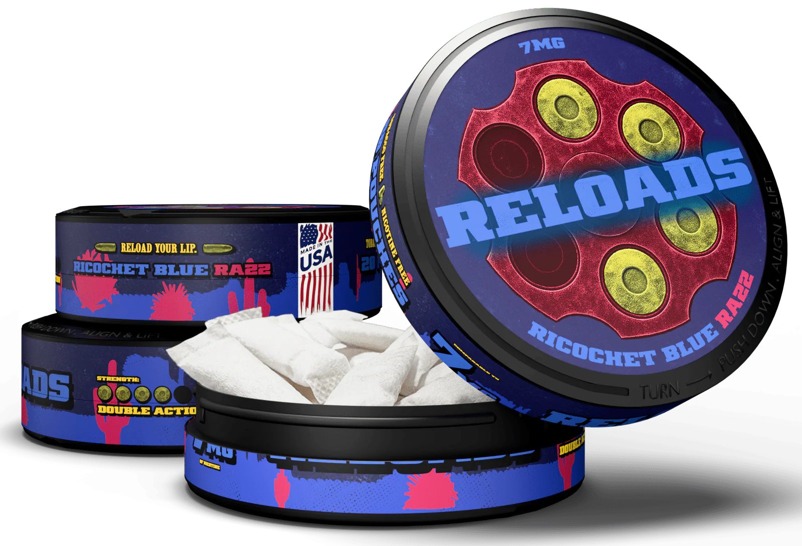 Reloads Ricochet Blue Razz Pouches - Image 10