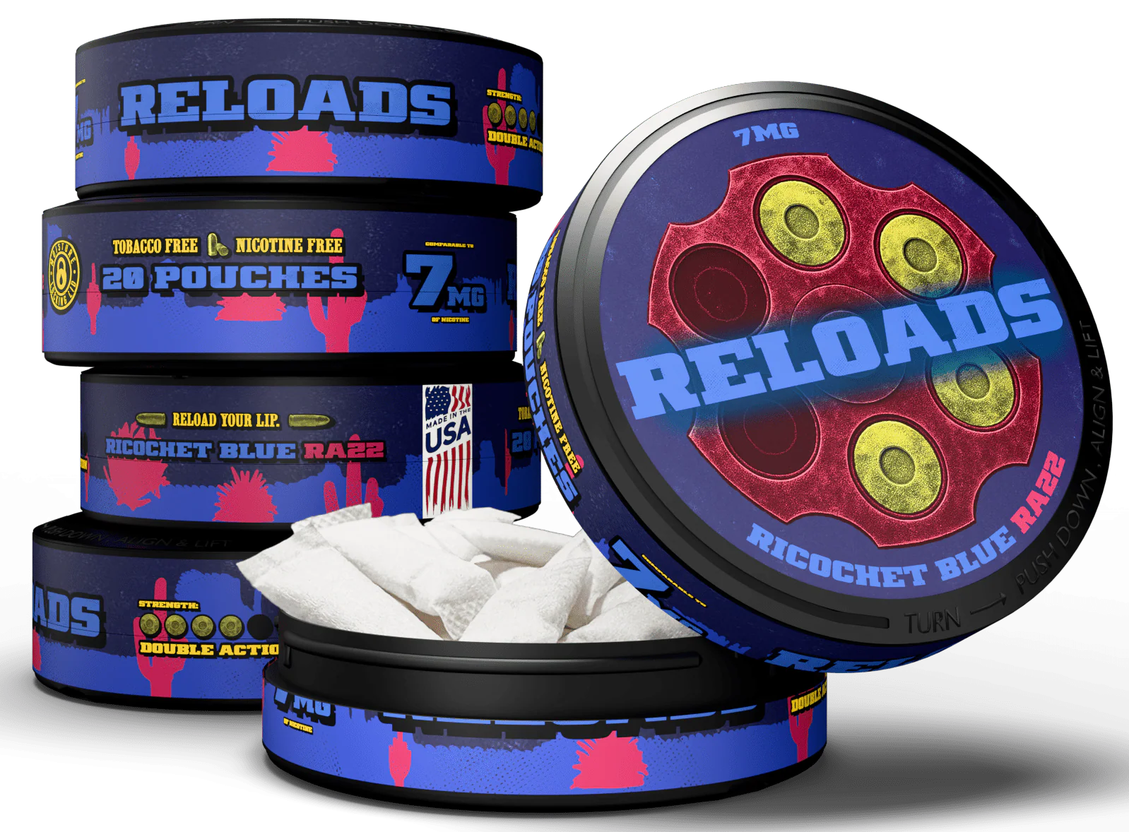 Reloads Ricochet Blue Razz Pouches - Image 11