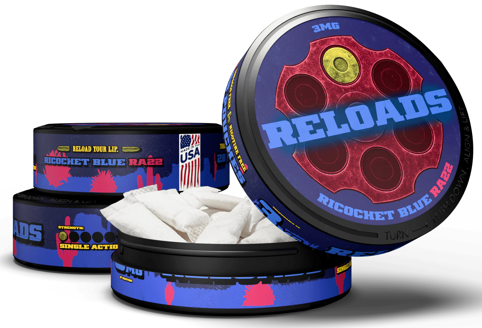 Reloads Ricochet Blue Razz Pouches - Image 7
