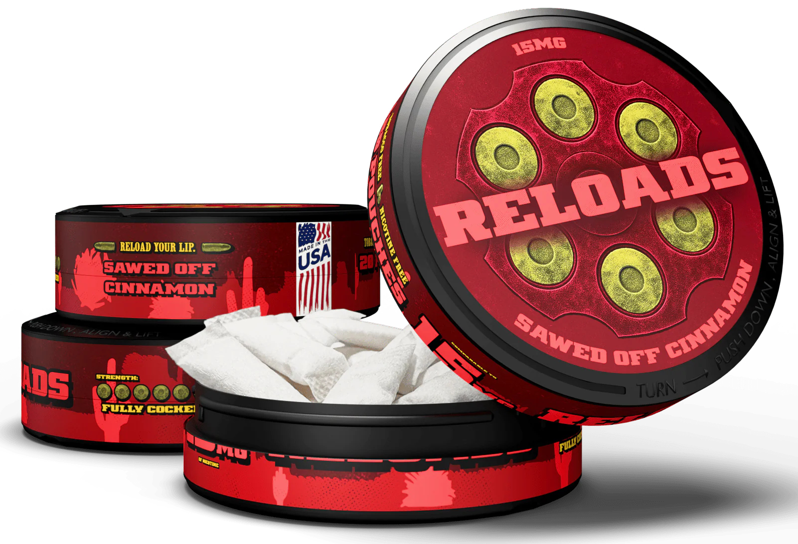 Reloads Sawed-Off Cinnamon Pouches